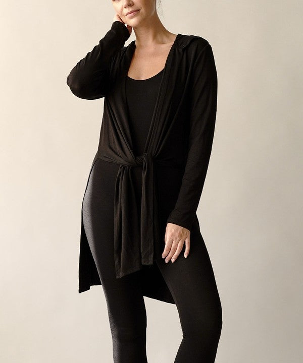 Slim Bamboo Cardigan with Hoodie - The Beaucoup Home