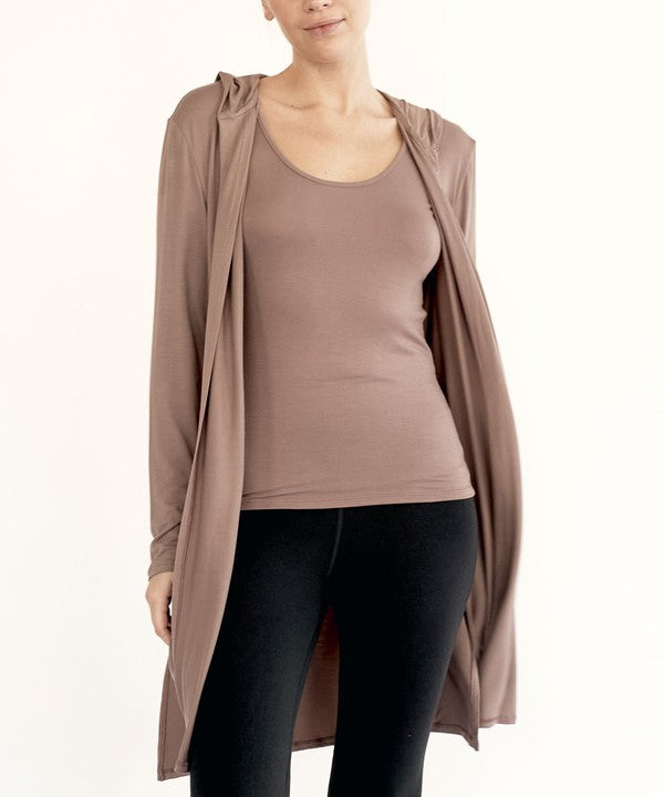 Slim Bamboo Cardigan with Hoodie - The Beaucoup Home