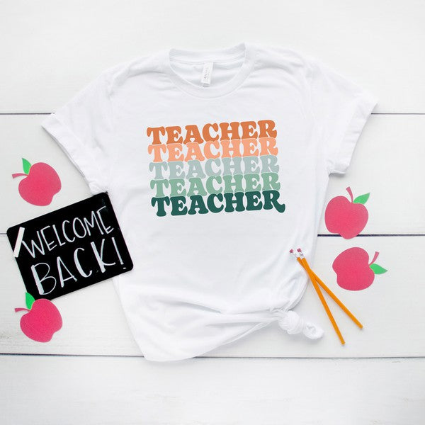 Stacked Teacher Short Sleeve Graphic Tee - The Beaucoup Home