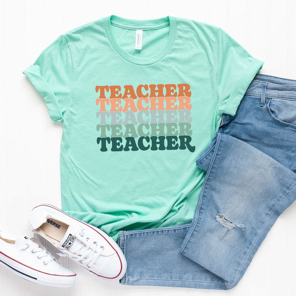 Stacked Teacher Short Sleeve Graphic Tee - The Beaucoup Home