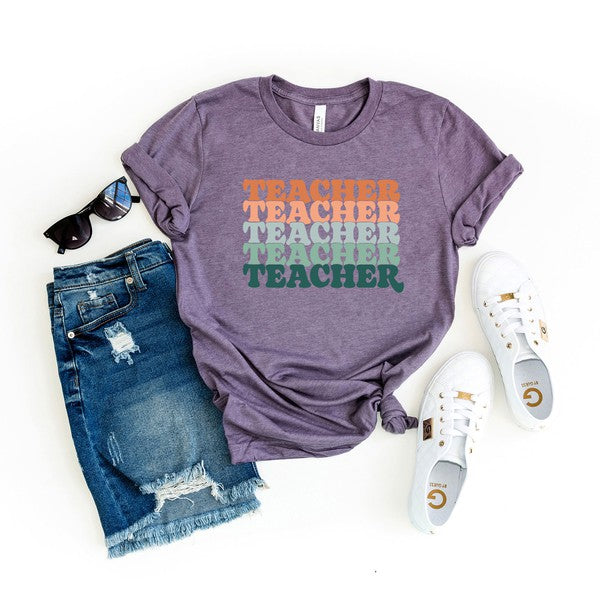 Stacked Teacher Short Sleeve Graphic Tee - The Beaucoup Home