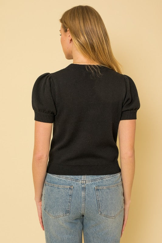 “Hello Beautiful” Short Sleeve Sweater Top - The Beaucoup Home