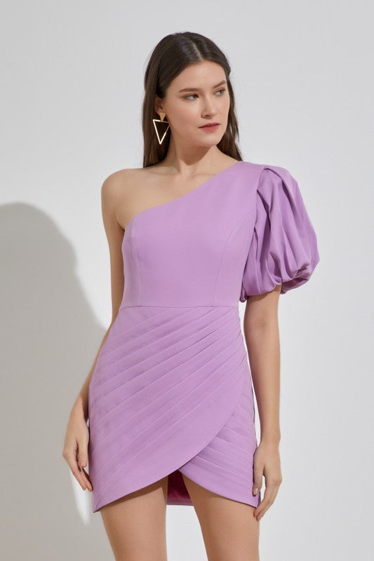 One Shoulder Ruffle Dress - The Beaucoup Home