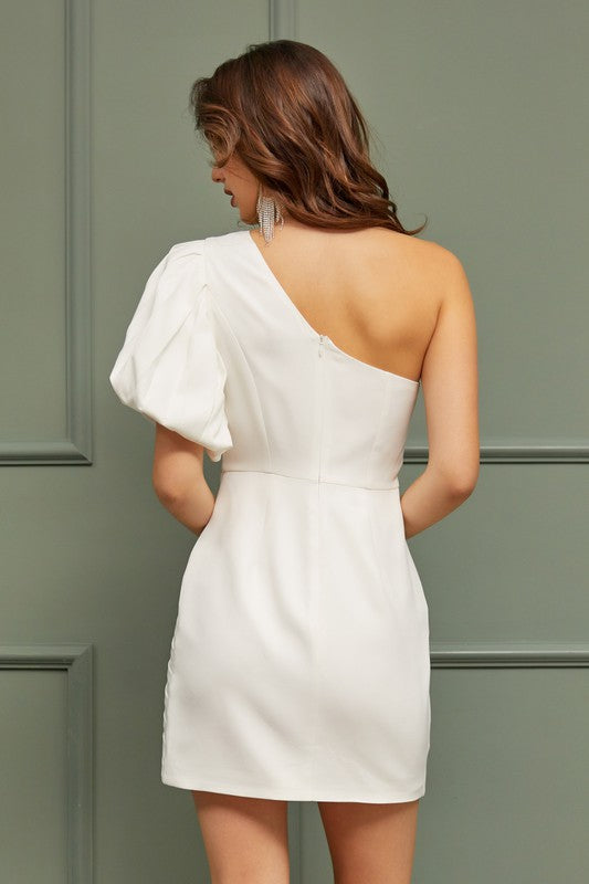 One Shoulder Ruffle Dress - The Beaucoup Home