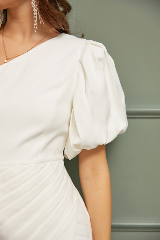 One Shoulder Ruffle Dress - The Beaucoup Home