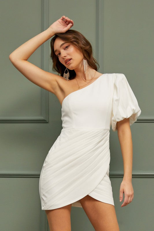 One Shoulder Ruffle Dress - The Beaucoup Home