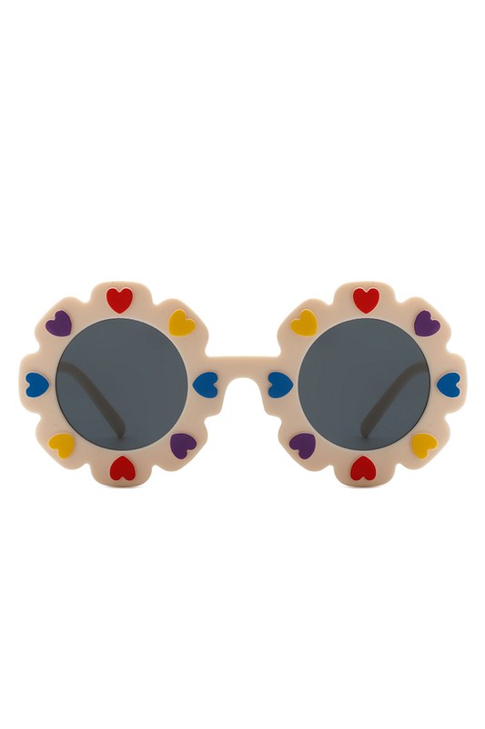 Children Junior Round Circle Heart Sunglasses - The Beaucoup Home