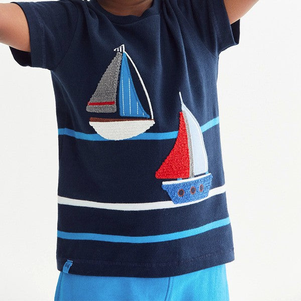 Boy’s Nautical Sail Boats Short Set - The Beaucoup Home