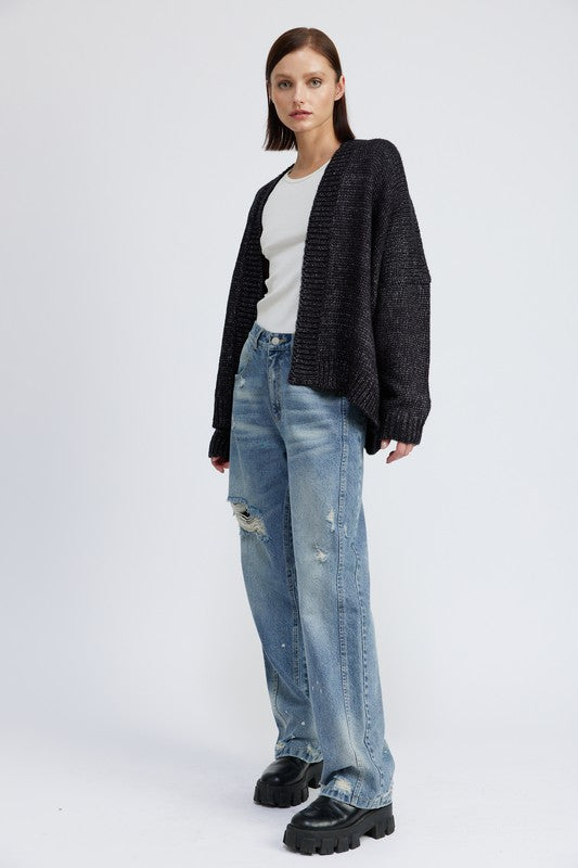 Oversized Charcoal Cardigan