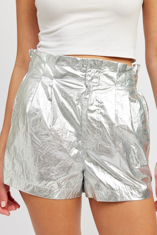 Metallic Paperbag Shorts - The Beaucoup Home