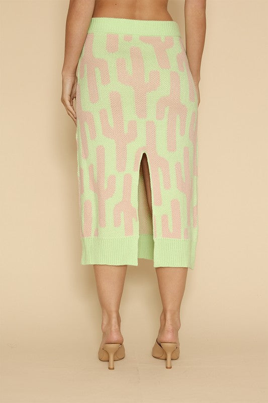 Cactus Knit Midi Skirt