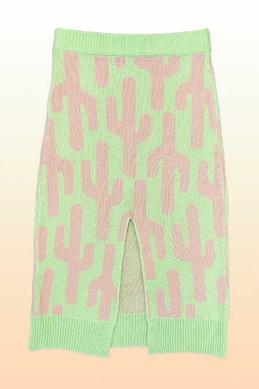 Cactus Knit Midi Skirt