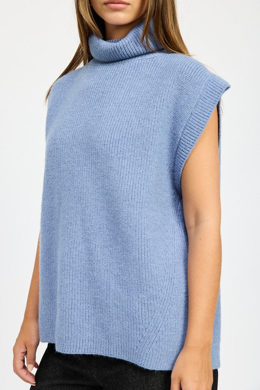 Split Back Turtle Neck Sweater