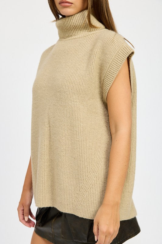 Split Back Turtle Neck Sweater