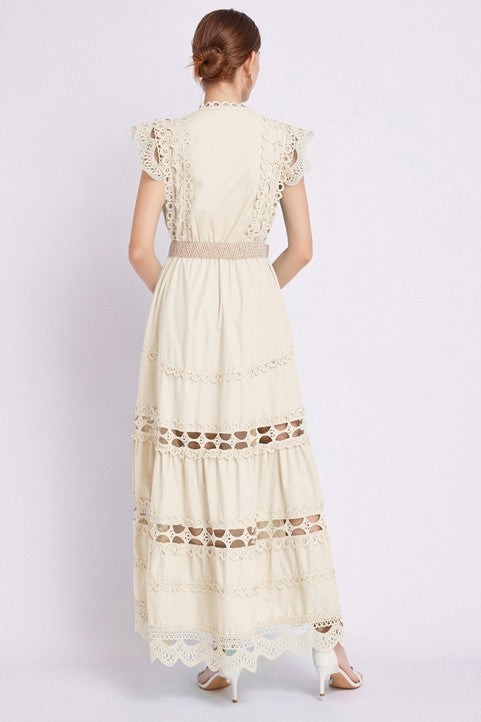 Plus Size Maxi Eyelet Dress