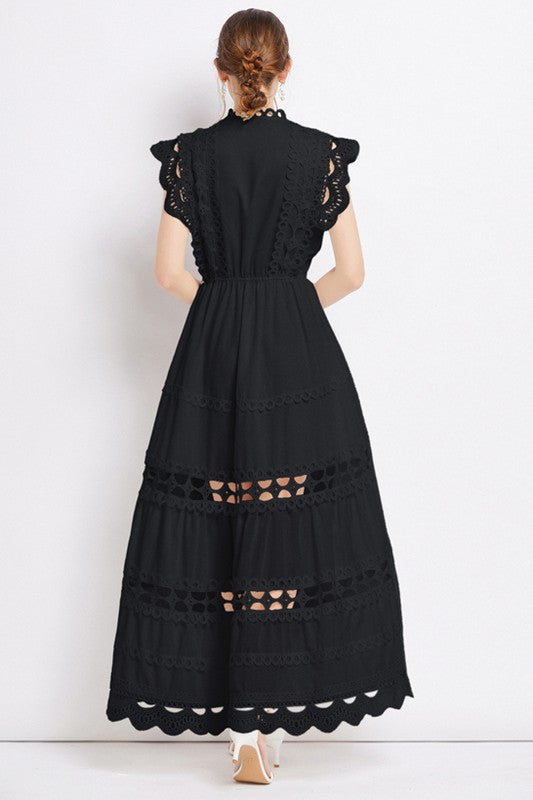 Plus Size Maxi Eyelet Dress