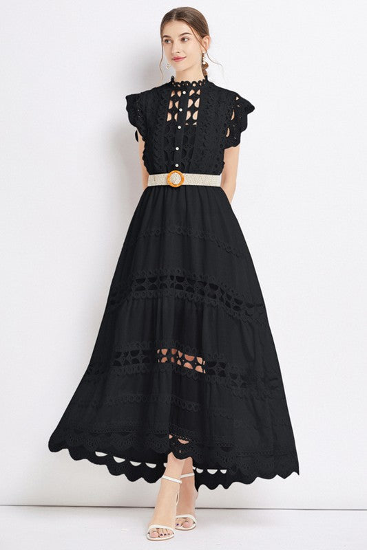 Plus Size Maxi Eyelet Dress