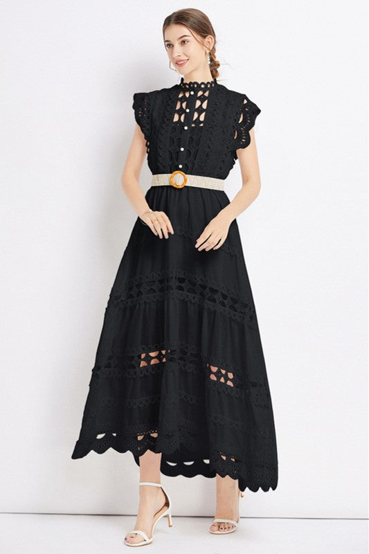 Plus Size Maxi Eyelet Dress