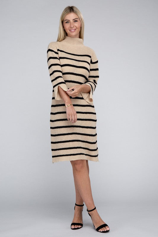 Striped Pattern Sweater Dress - The Beaucoup Home