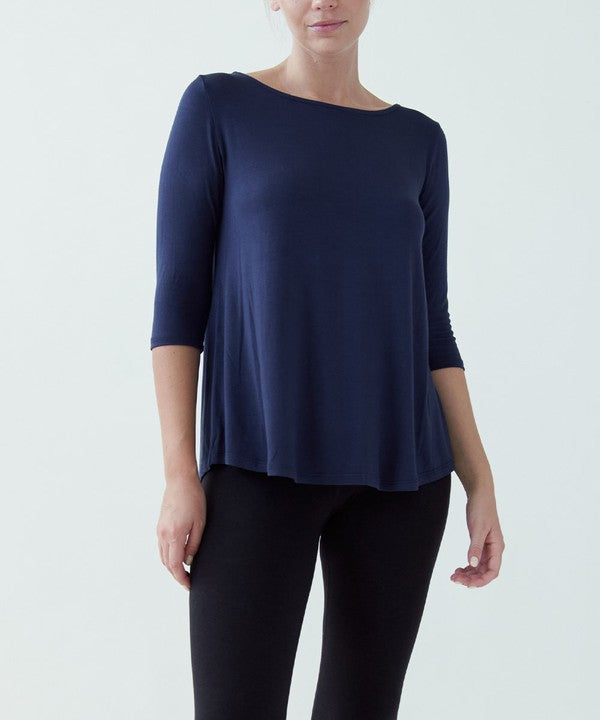 Boatneck Bamboo Elbow Sleeve Shirt - The Beaucoup Home