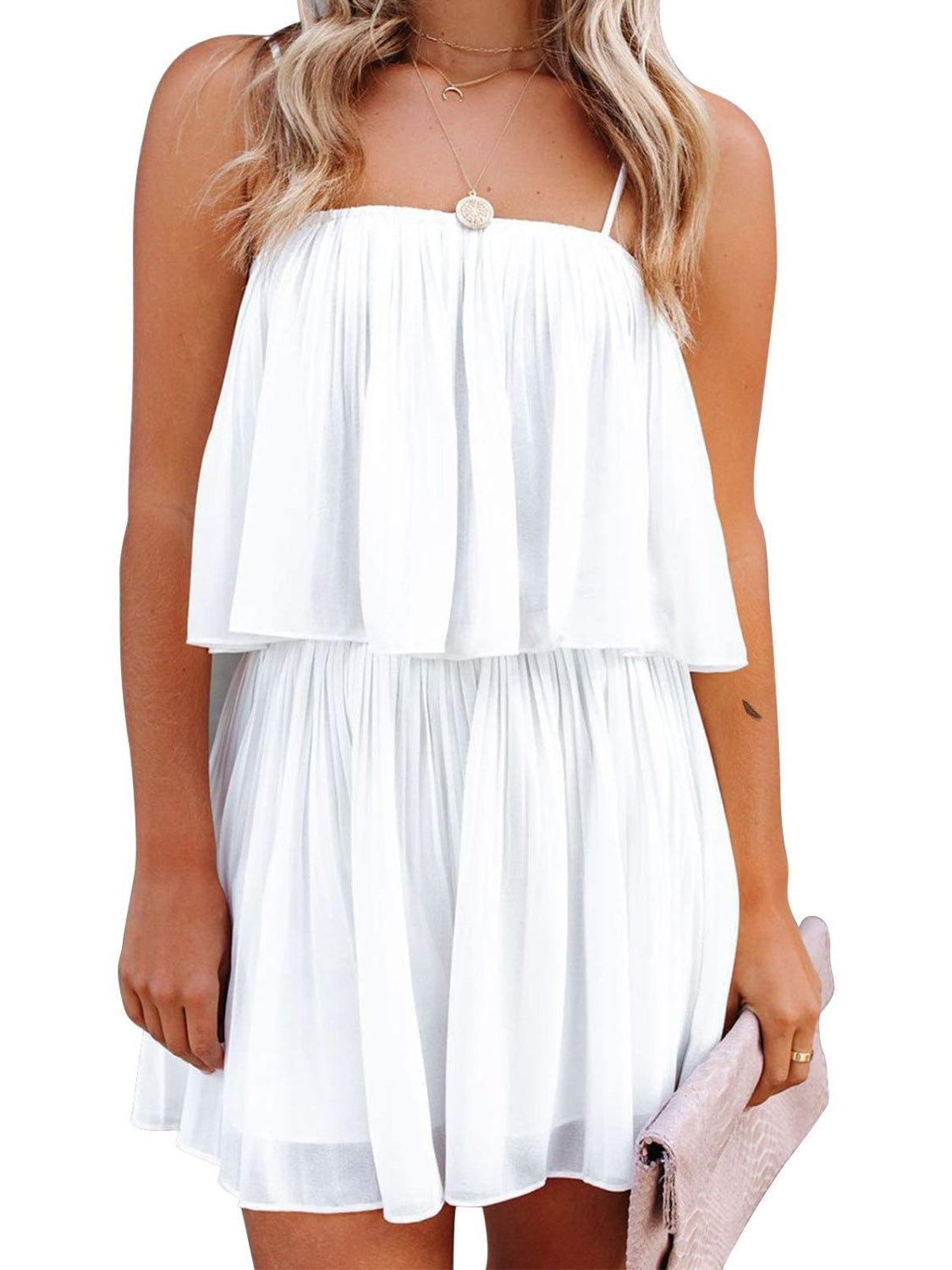 Ruched Spaghetti Strap Romper - The Beaucoup Home