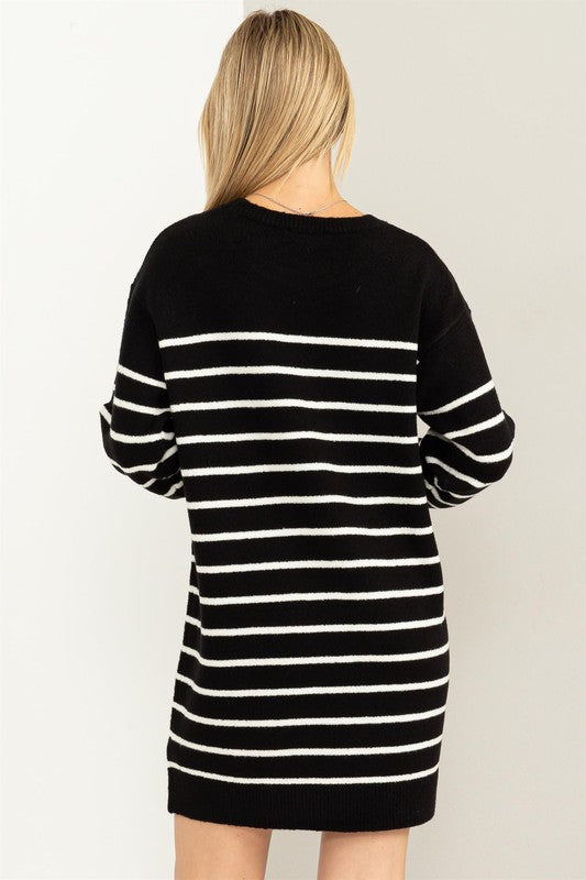 Casually Chic Striped Sweater Dress - The Beaucoup Home