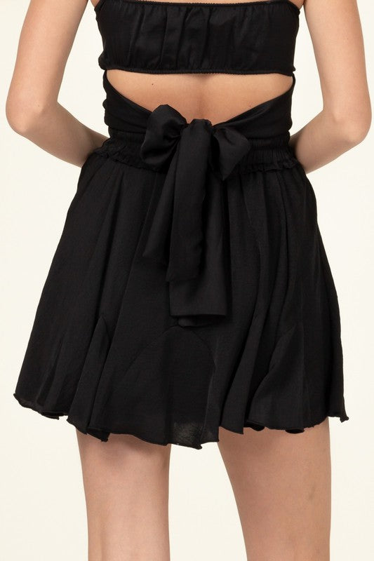 Not Your Girl Drawstring Ruffled Mini Skirt - The Beaucoup Home