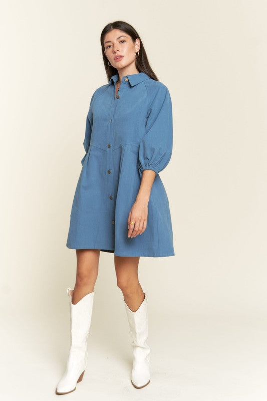 Washed denim style dress - The Beaucoup Home