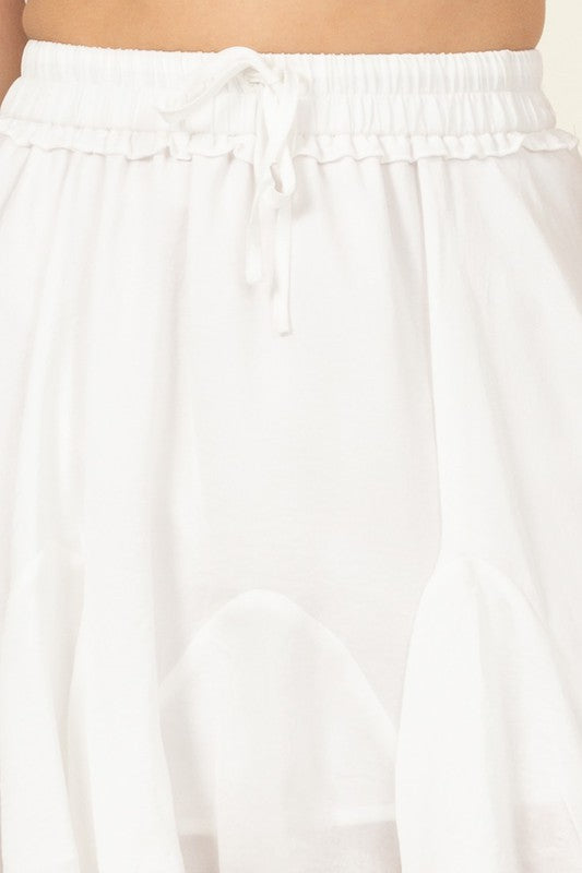 Not Your Girl Drawstring Ruffled Mini Skirt - The Beaucoup Home