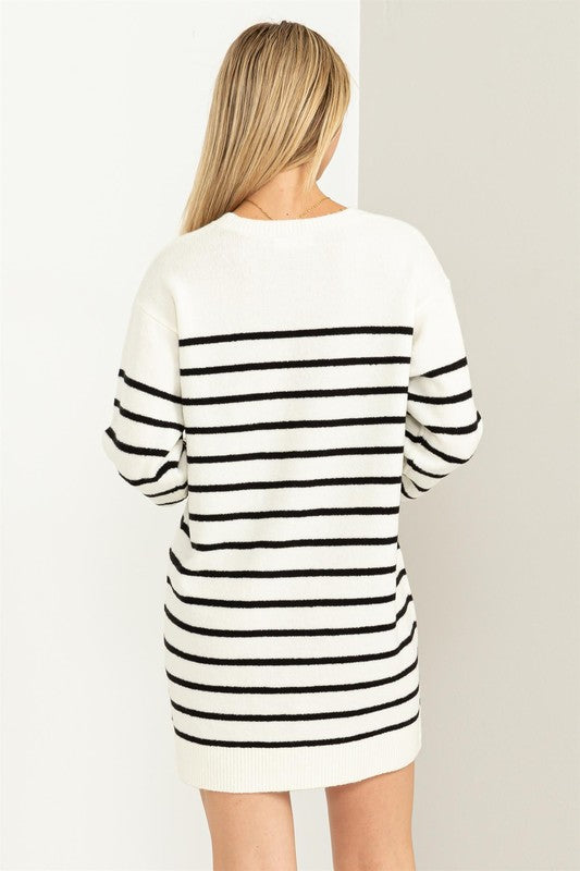 Casually Chic Striped Sweater Dress - The Beaucoup Home