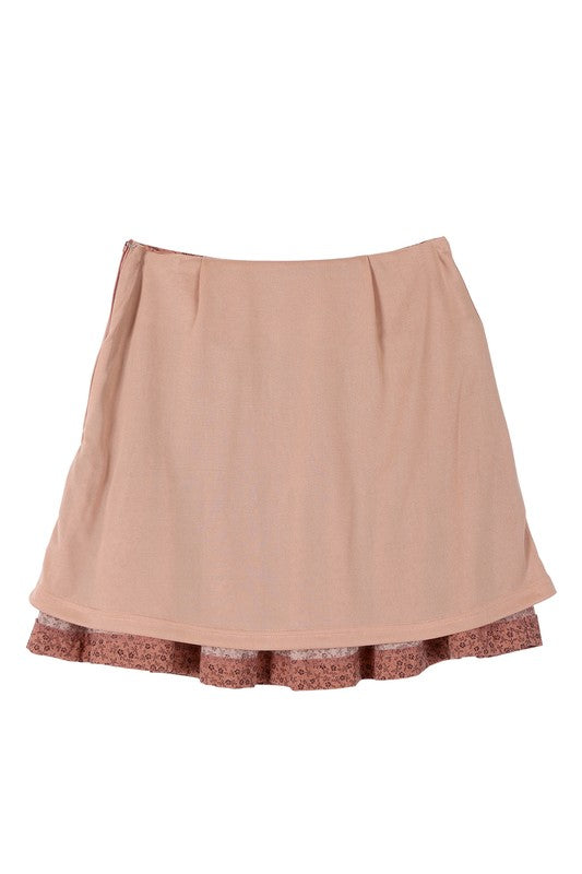 Floral Smocked Mini Skirt - The Beaucoup Home