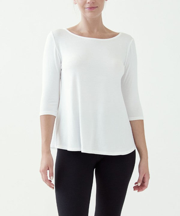 Boatneck Bamboo Elbow Sleeve Shirt - The Beaucoup Home