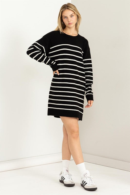 Casually Chic Striped Sweater Dress - The Beaucoup Home