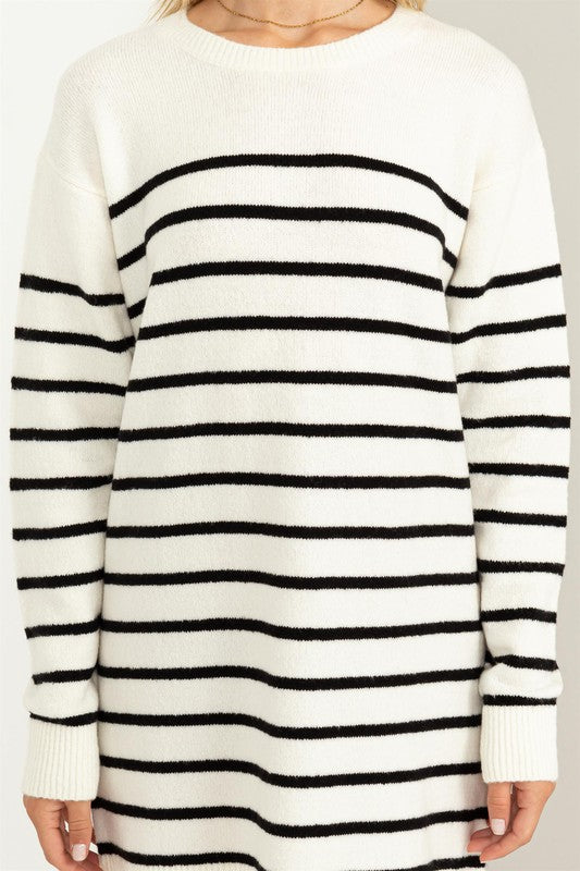 Casually Chic Striped Sweater Dress - The Beaucoup Home