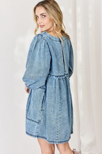 HEYSON Full Size Oversized Denim Babydoll Dress - The Beaucoup Home