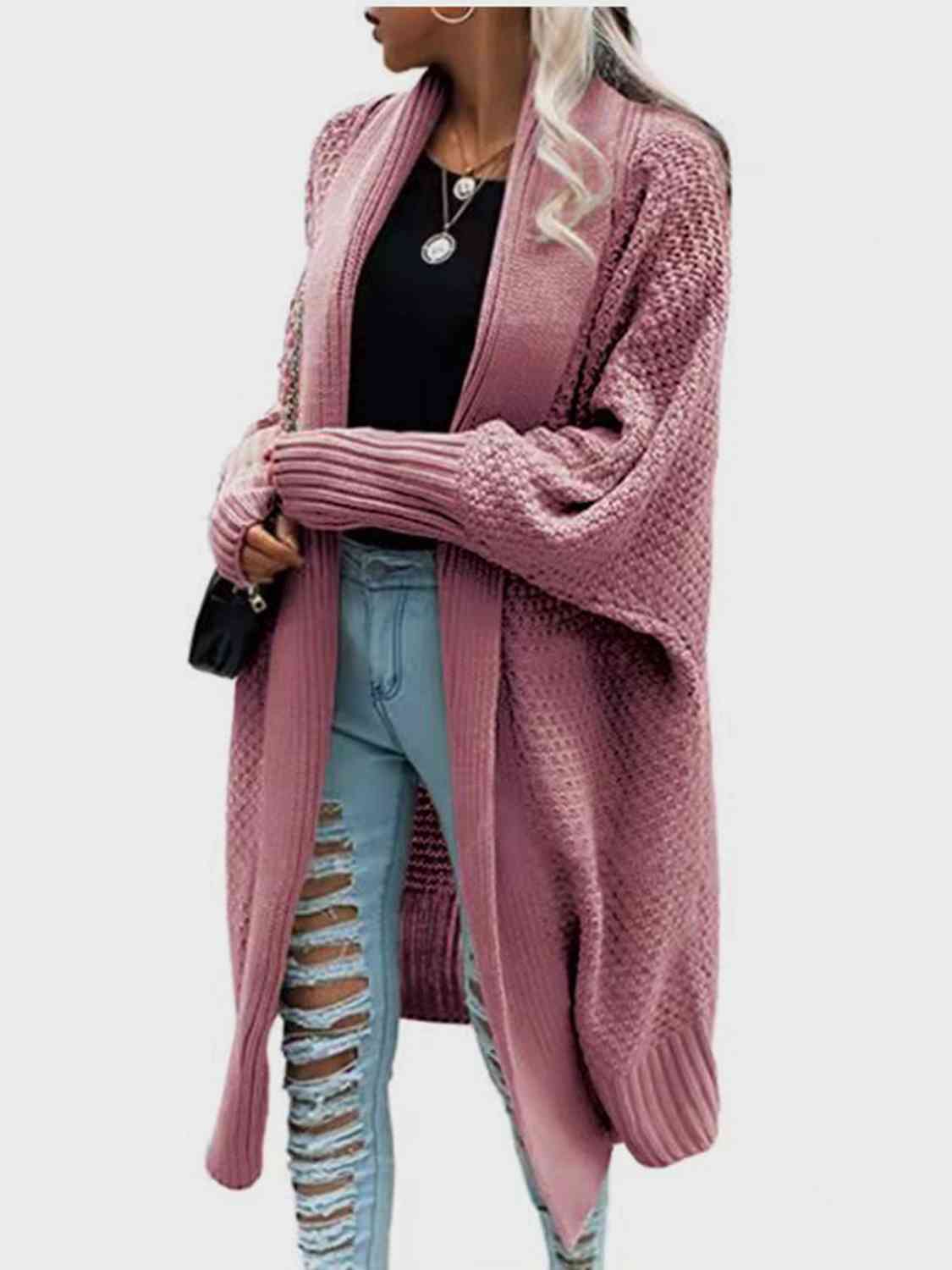 Open Front Long Sleeve Cardigan - The Beaucoup Home