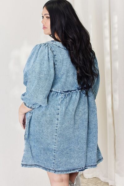 HEYSON Full Size Oversized Denim Babydoll Dress - The Beaucoup Home