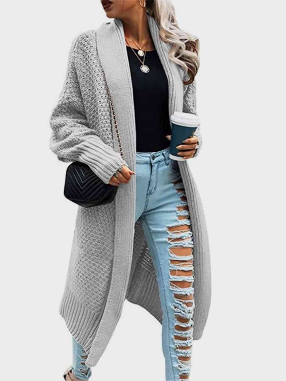 Open Front Long Sleeve Cardigan - The Beaucoup Home