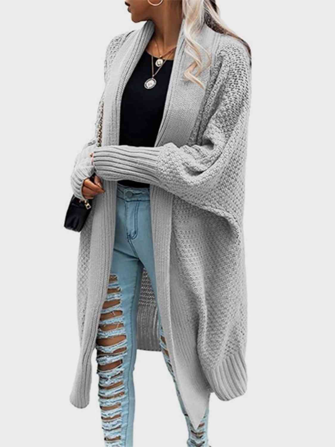 Open Front Long Sleeve Cardigan - The Beaucoup Home