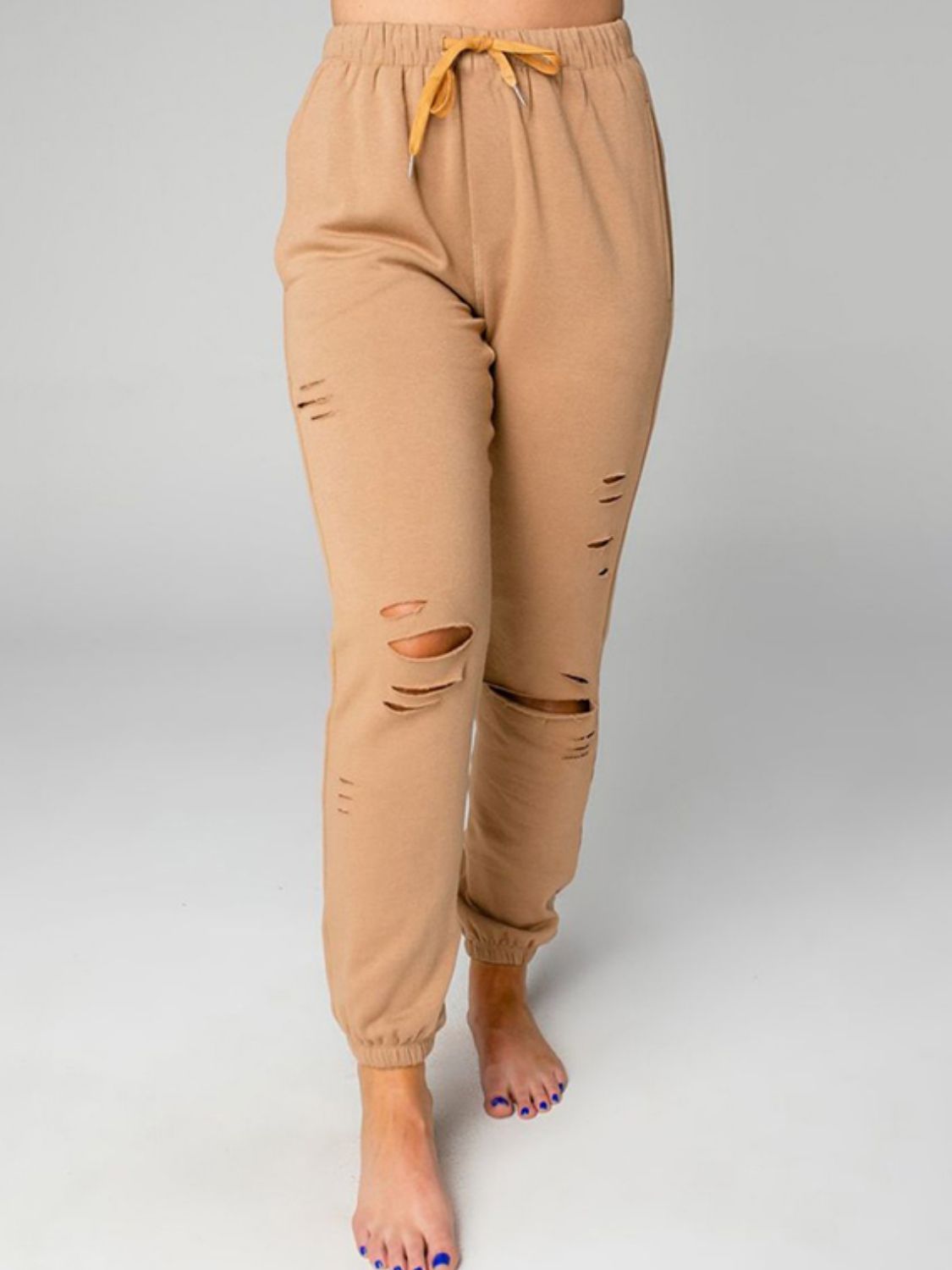 Distressed Sweatshirt and Joggers Set - The Beaucoup Home