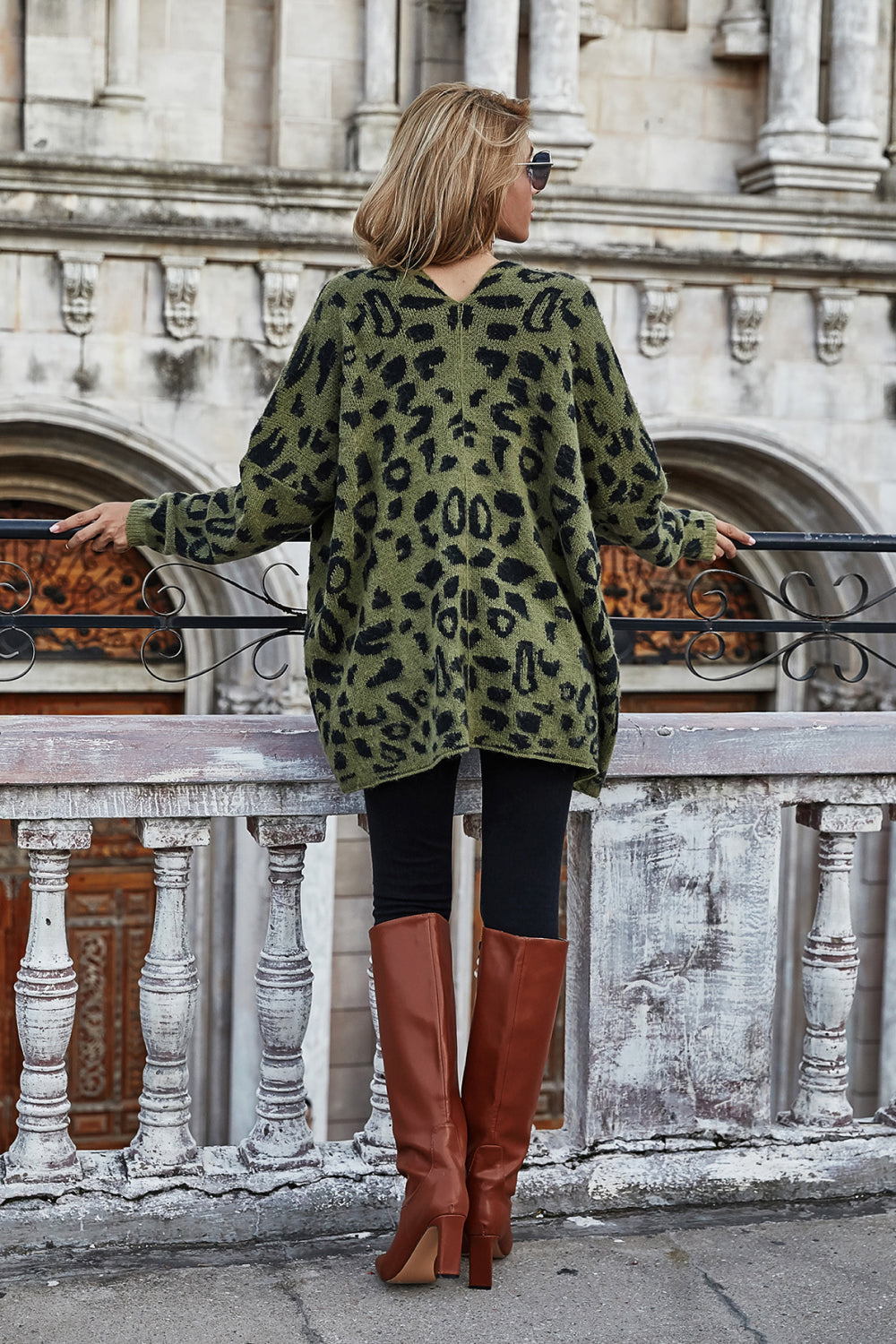 Leopard Longline Cardigan with Pockets - The Beaucoup Home