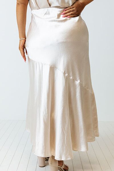 Plus Size Slit Ruffled Skirt - The Beaucoup Home